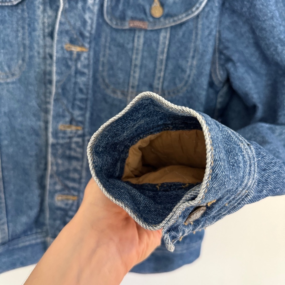 Riders by Lee Blue Denim Jacket with Tan Corduroy Collar size Large - Picture 7 of 14